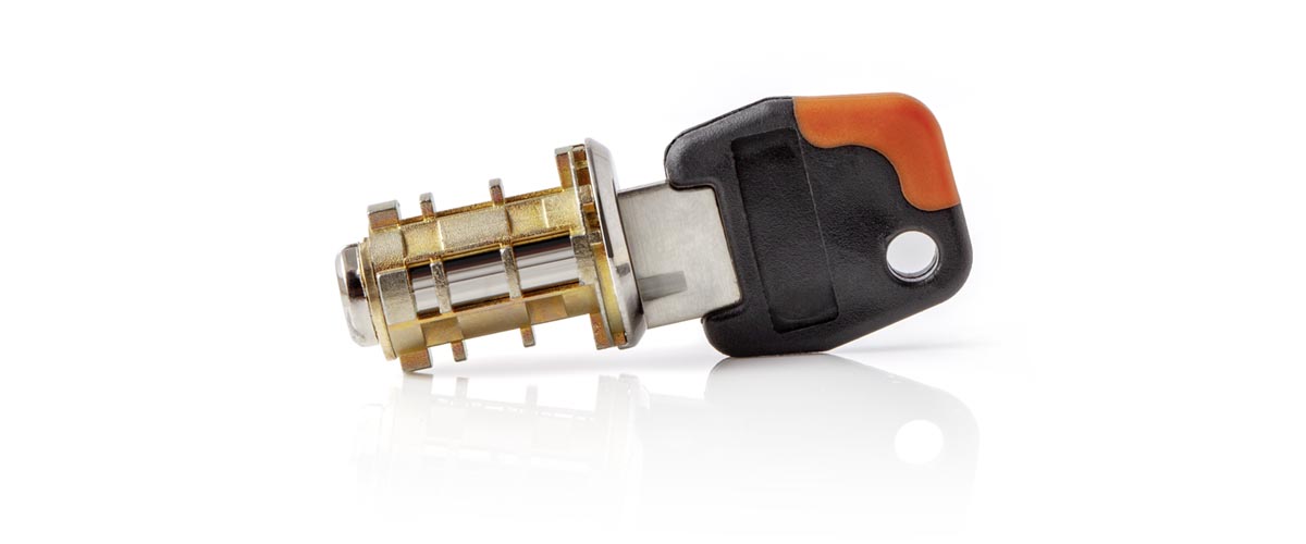 Micro bicolor Einbauzylinder mit Schlüssel